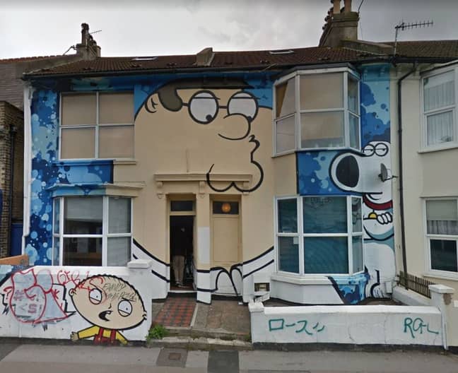 The same artist has made his mark on other properties in Brighton (Credit: Caters)