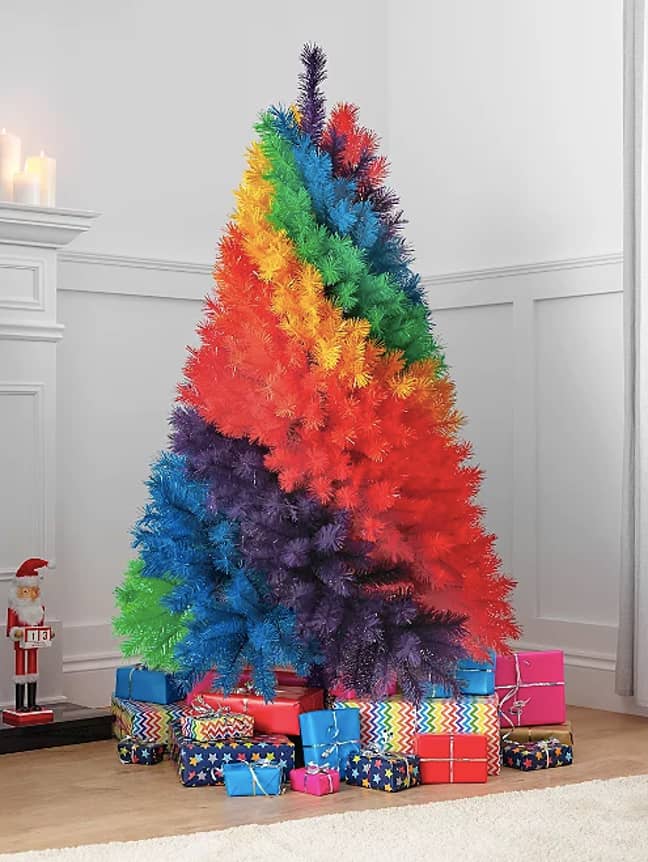 The Multi Coloured 5FT Rainbow Fir Tree costs £50 (Credit: Asda)