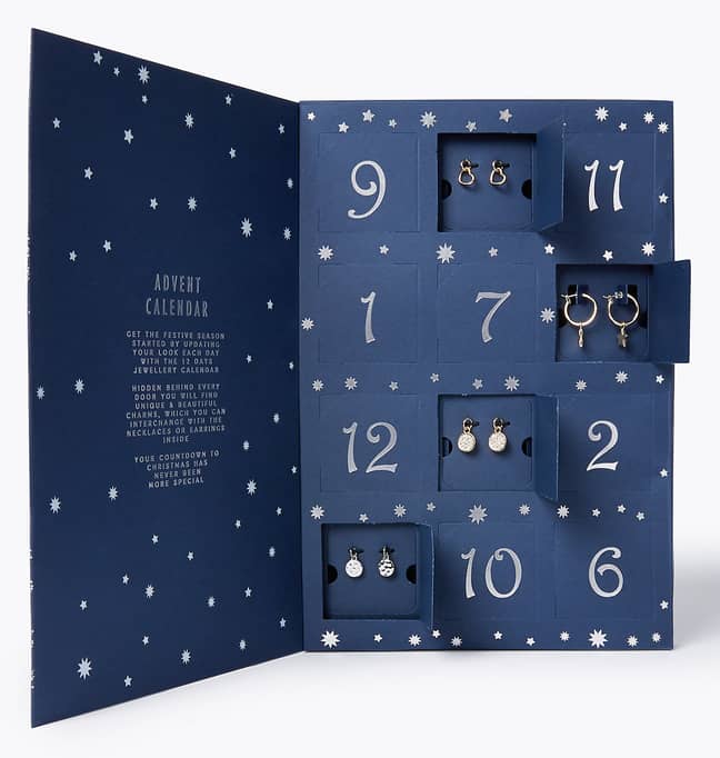 The calendar contains 12 pieces of festive jewellery. (Credit: Marks &amp; Spencer's)