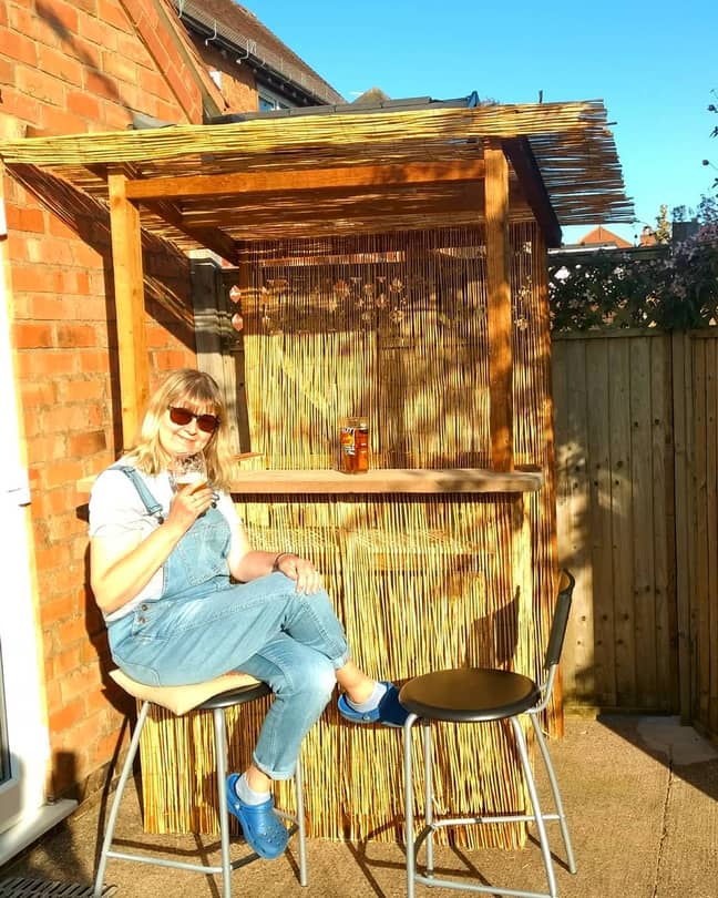 Brummie Jacqui Thomson's Tiki Bar is built from recycled timber (Credit: Jacqui Thomson / @jacq_thomson)