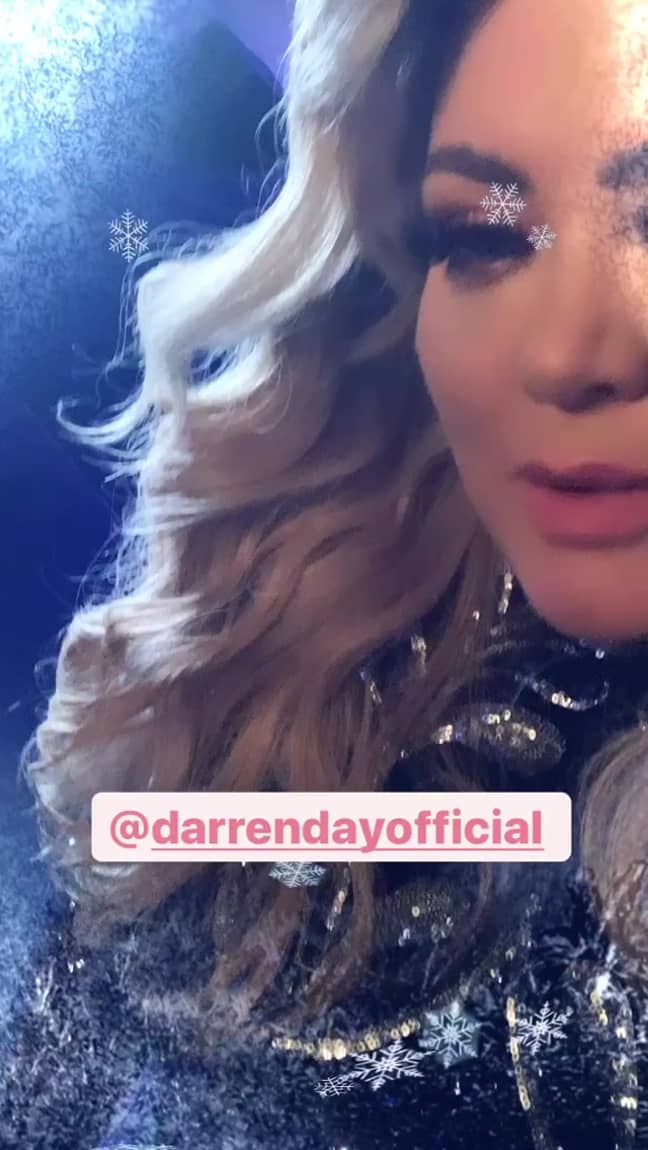 Gemma gave a shout-out to her singing partner Darren on Instastories (Credit: Gemma Collins /Instagram)