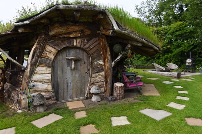 The magical outhouse is surrounded by stepping stones (Credit: Caters)