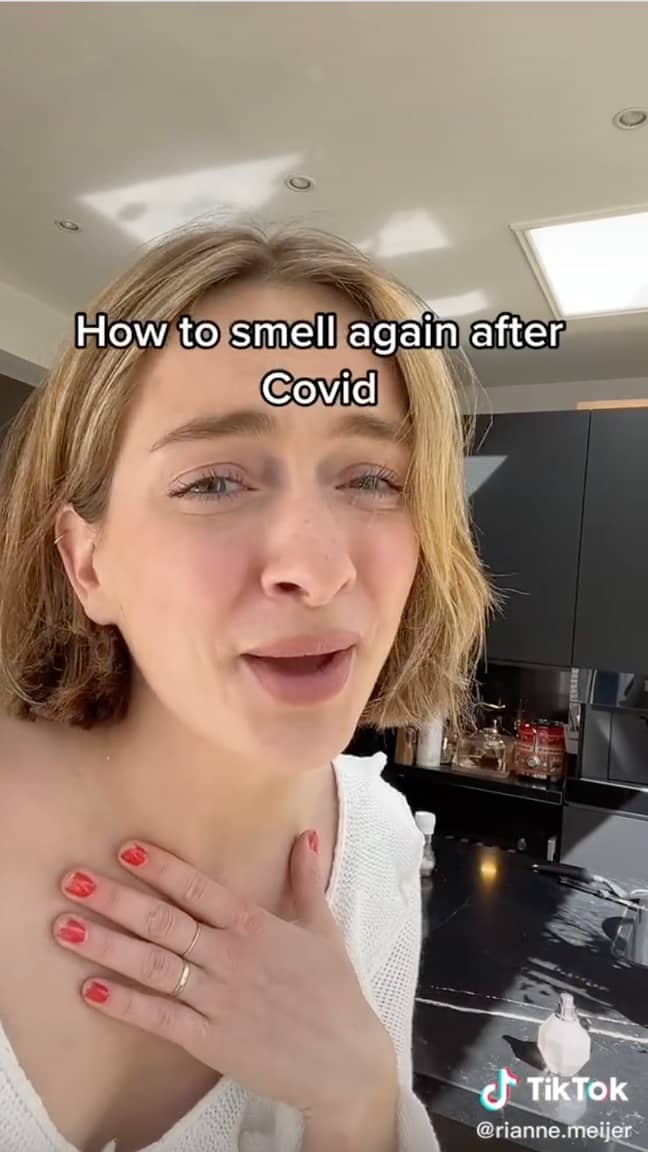 TikToker Rianne Meijer used a simple shot of ginger and claims her sense of smell came back (Credit: Rianne.Meijer/ TikTok)
