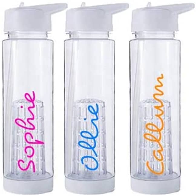 2 x Personalised Name Stickers for Drinks Bottle Love Island Style 2 Water 