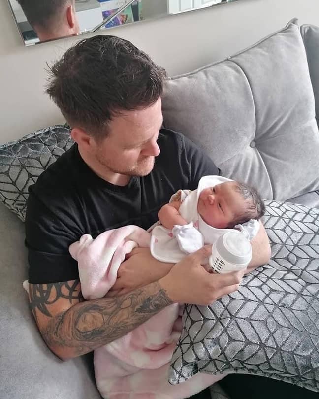 Richard, 35, pictured holding his granddaughter (Credit: Caters)