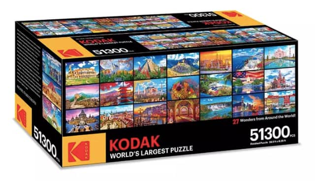 The 51,300 pieces depicts the 27 Wonders of the World (Credit: Kodak)
