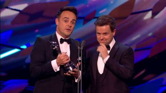 Ant and Dec were delighted with their win (Credit: ITV)