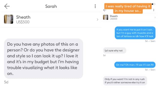 The woman wanted to know what the dress looked like on (Credit: TikTok/@tacobellchipotle)