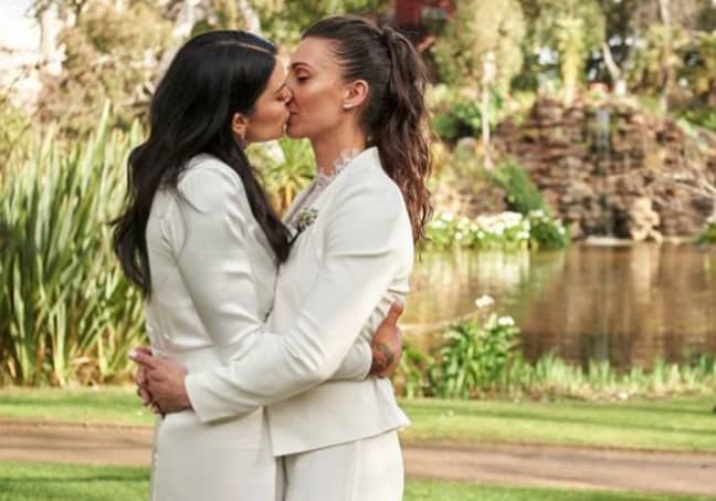 Amanda and Tash are the show's first ever same sex pairing (Credit: Channel Nine)