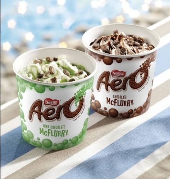 And now we have two Aero McFlurries to cleanse our palettes (Credit: McDonalds)