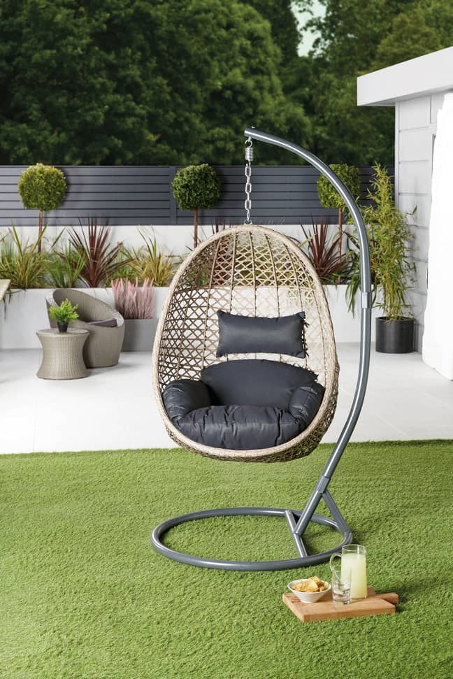 Aldi's sell out hanging egg chair has made a return for 2021 (Credit: Aldi)
