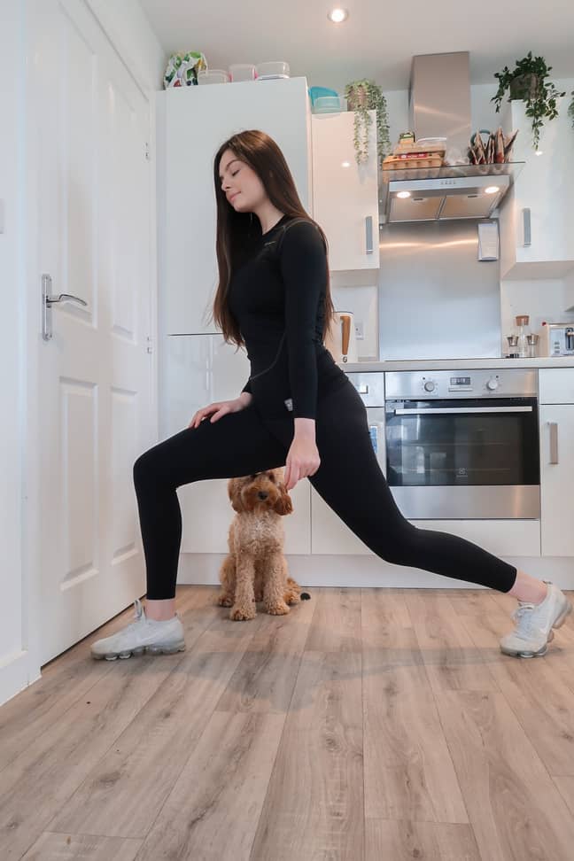 Amy suggests luring your dog with a treat when doing lunges together (Credit: Canine Cottages/Amy Lou Perry)