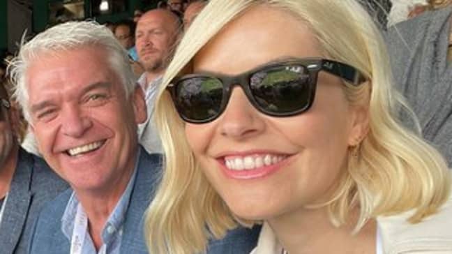 Holly and Phil sat next to each other at the tennis (Credit: Instagram: Holly Willoughby)