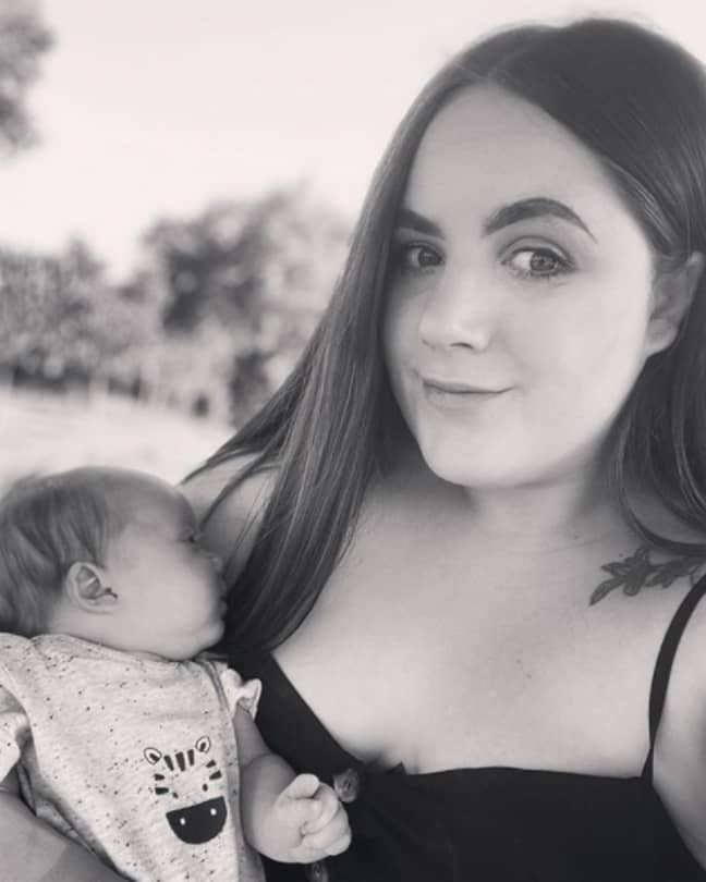 Hattie pictured with baby Max after giving birth during lockdown (Credit: Hattie Gladwell)