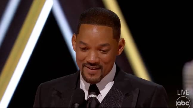 Will Smith delivered an emotional speech. (Credit: ABC)