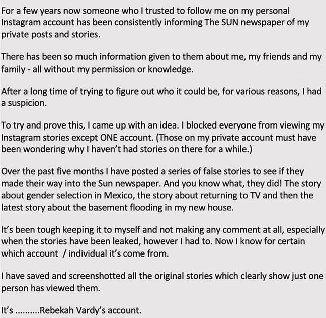 Coleen Rooney shared this statement online (Credit: Instagram/ Coleen Rooney) 
