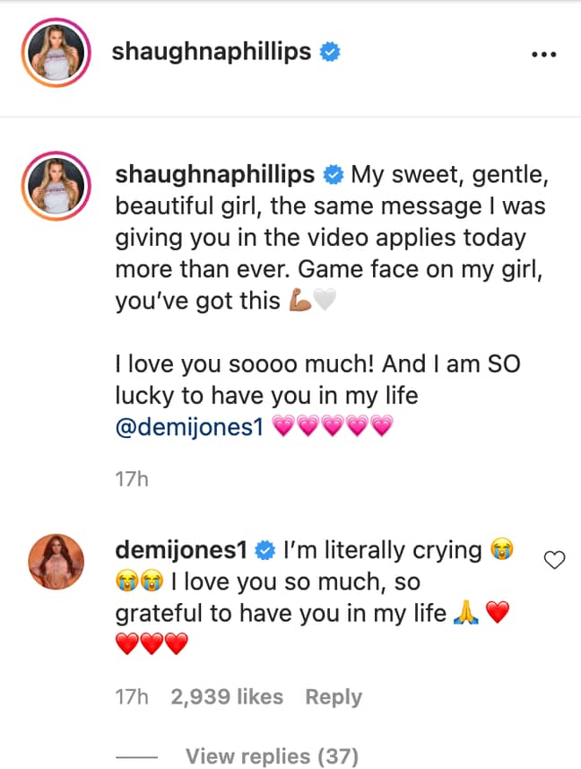 Shaughna paid tribute to Demi following her cancer diagnosis (Credit: Instagram)