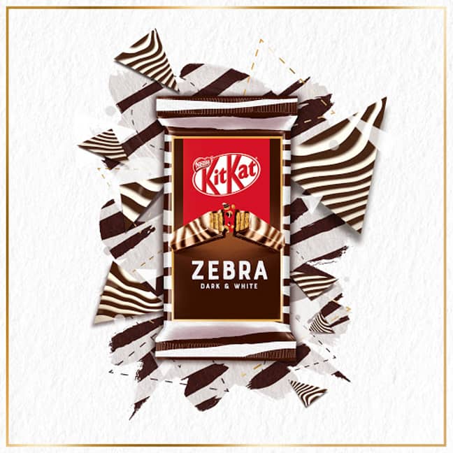 Nestlé recently launched the KitKat Zebra which is made from marbled dark and white chocolate (Credit: Nestlé)