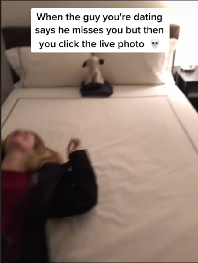 Serena spotted a mystery girl on the bed (Credit: TikTok)