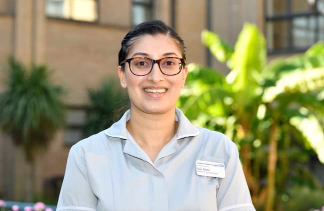 Navandeep, 28, Maternity Care Assistant at Leicester General Hospital (Credit: University Hospitals of Leicester NHS Trust)
