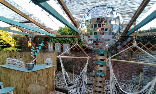 A re-glued disco ball adds a finishing touch (Credit: Caters)