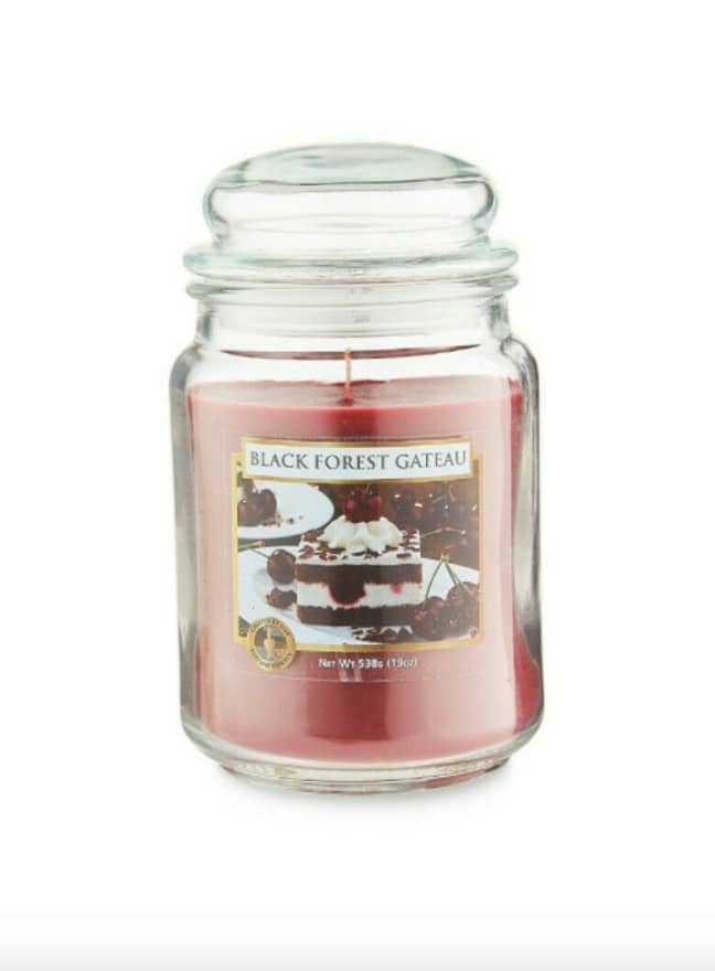 The Black Forest Gateau candle is a dupe for the popular Yankee Candles (Credit: Aldi)