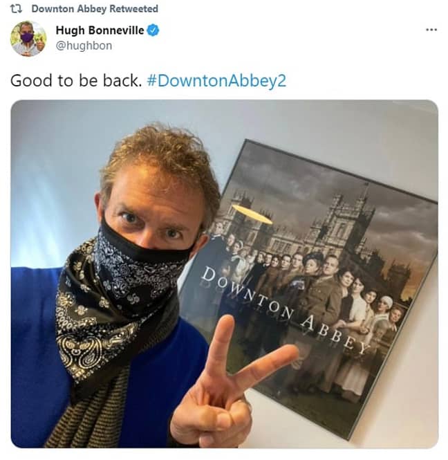 Hugh Bonneville confirmed the show was back with this image (Credit: Twitter)