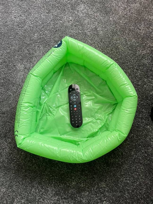 This paddling pool looks more like a mini foot spa (Credit: Caters)
