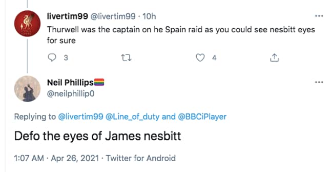 The Spanish officer sparked debate on Twitter (Credit: Twitter)