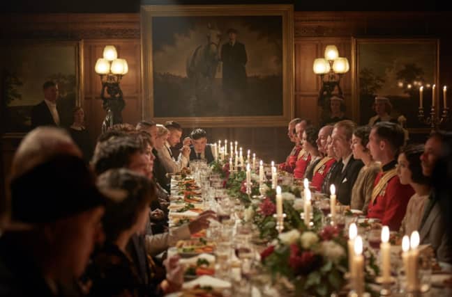 The Shelby dining room is filmed in the gallery (Credit: BBC)