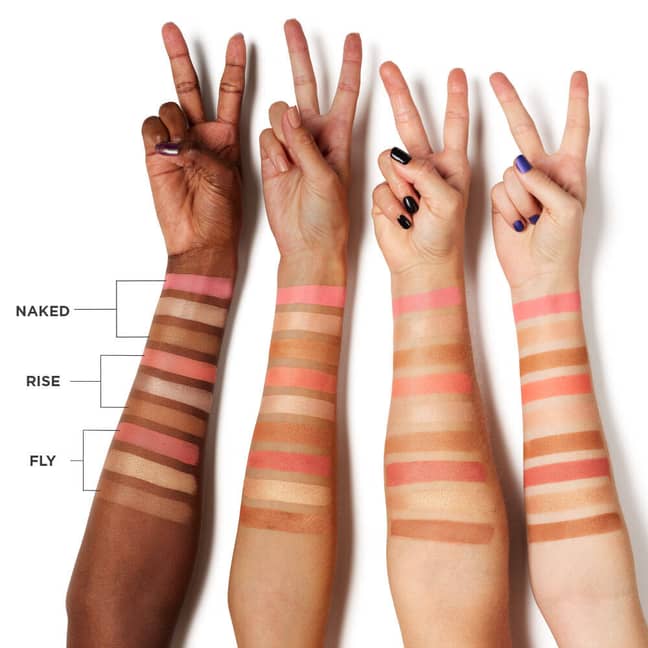 Here's how the three colourways look on different skin tones (Credit: Urban Decay)