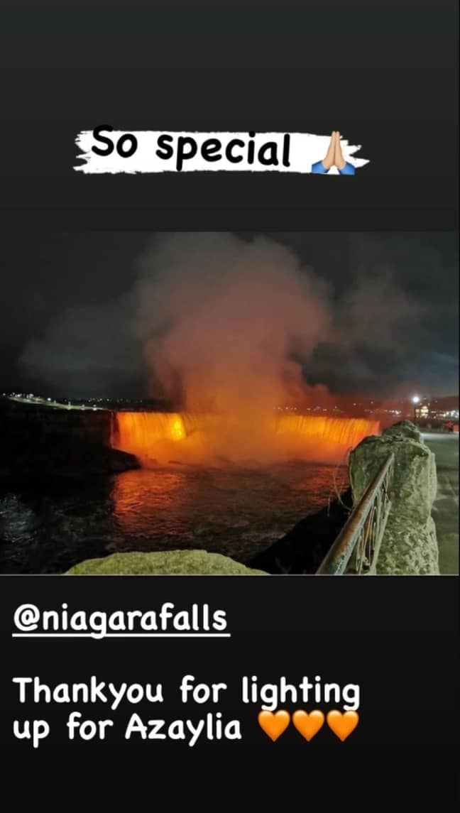 Niagara Falls was also lit orange (Credit: Safiyya Varajee/ Instagram)