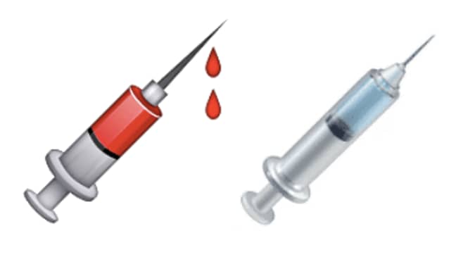 The syringe is now less graphic (Credit: Apple)