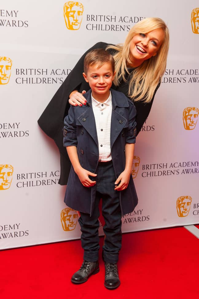 Emma Bunton and her son Beau in 2014 (Credit: PA)