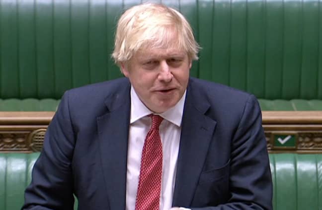 Boris Johnson in the House Of Commons (Credit: BBC) 