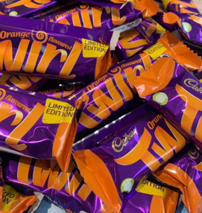 The Cadbury Orange Twirl came back for a limited time last year after its original launch in 2019 (Credit: Facebook/Money Saver Online)