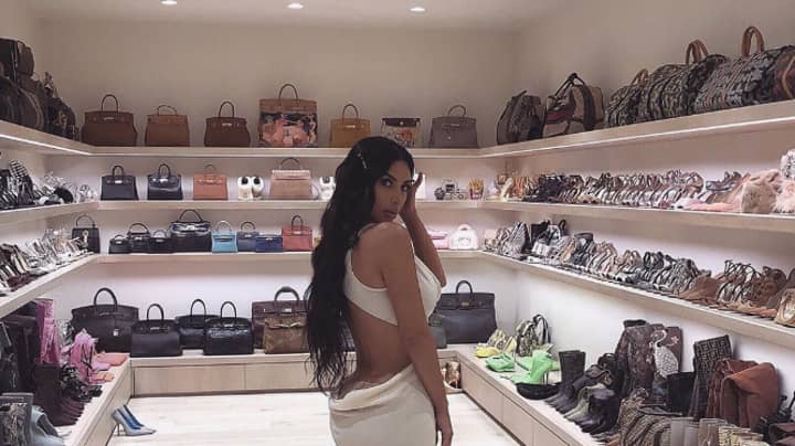 Kim Kardashian Has The Most Incredible Handbag Walk In Wardrobe