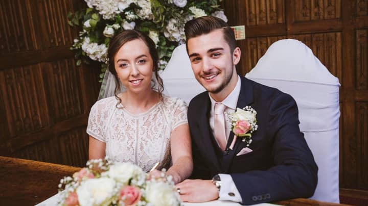 Couple Quoted £1,000 For A Wedding Dress Frame Make Their Own For £100