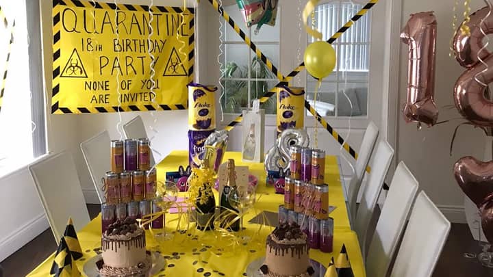 Mum Throws Daughters An '18 In Quarantine' Birthday Party And It's Absolute Goals