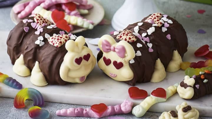 M&S Is Selling A Valentine's Day Colin The Caterpillar Cake Which Comes With Adorable Girlfriend Connie