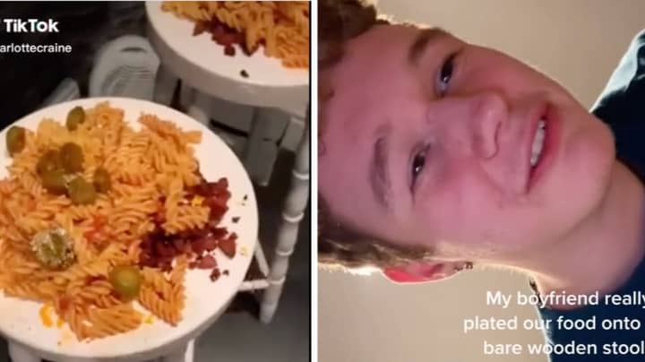 Woman Flabbergasted By Boyfriend's Dinner Plating Technique