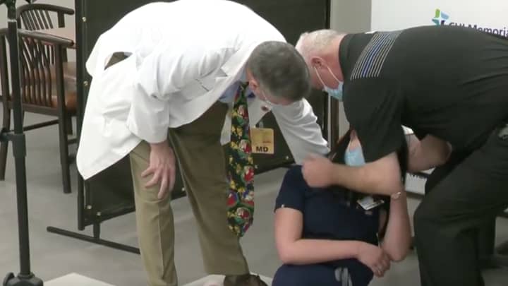 Frontline Nurse Faints Live On TV Minutes After Getting Covid Vaccine