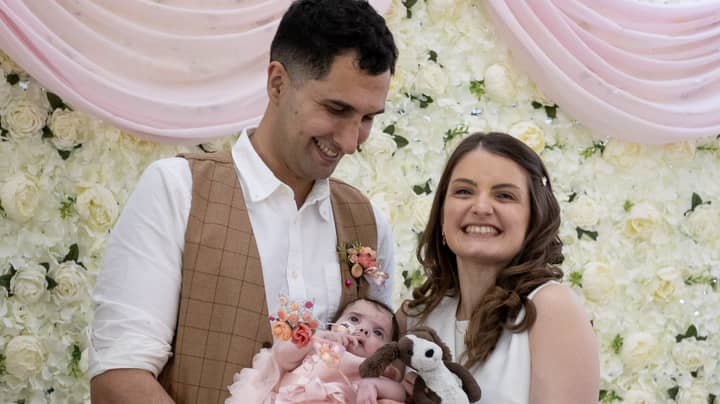 Touching Moment Sick Baby Was Bridesmaid For Parents’ Wedding From Hospital Bed