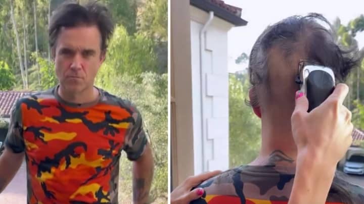 Robbie Williams Looks Unrecognisable After Shaving All His Hair Off