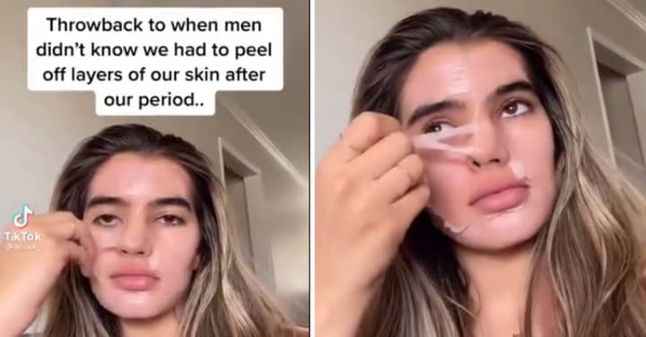 Men Horrified By Video Of Woman 'Peeling Her Skin Back During Period' On TikTok