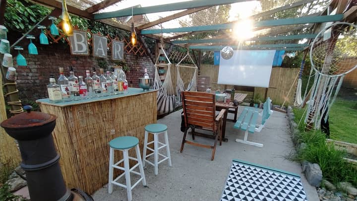 Family Use Old Furniture To Make Gorgeous Disco Bar In Back Garden